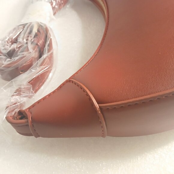 The Drop Crescent Crossbody Top Handle Bag Dark Red Vegan Leather NWT - Picture 6 of 12